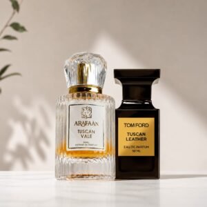 Buy Arafaan Tuscan Vale Extrait De Parfum 50ML online. A luxurious long-lasting fragrance with pear, coffee, vanilla, jasmine, cedar, and cashmere wood notes. Perfect premium perfume for men & women.