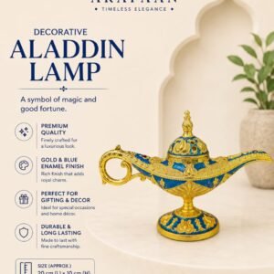 ARAFAAN Decorative Aladdin Lamp – Royal Blue & Gold Edition