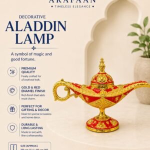ARAFAAN Decorative Aladdin Lamp – Royal Red & Gold Edition