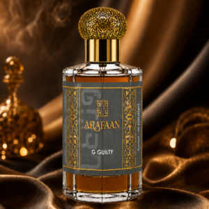 Arafaan G Guilty premium alcohol free attar bottle with elegant gold cap